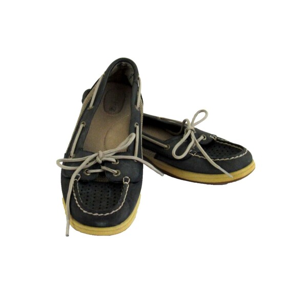 Sperry Top-Sider Women's Size 8.5M Boat Shoes Gray Leather Tan Mesh Cushioned - Picture 1 of 9